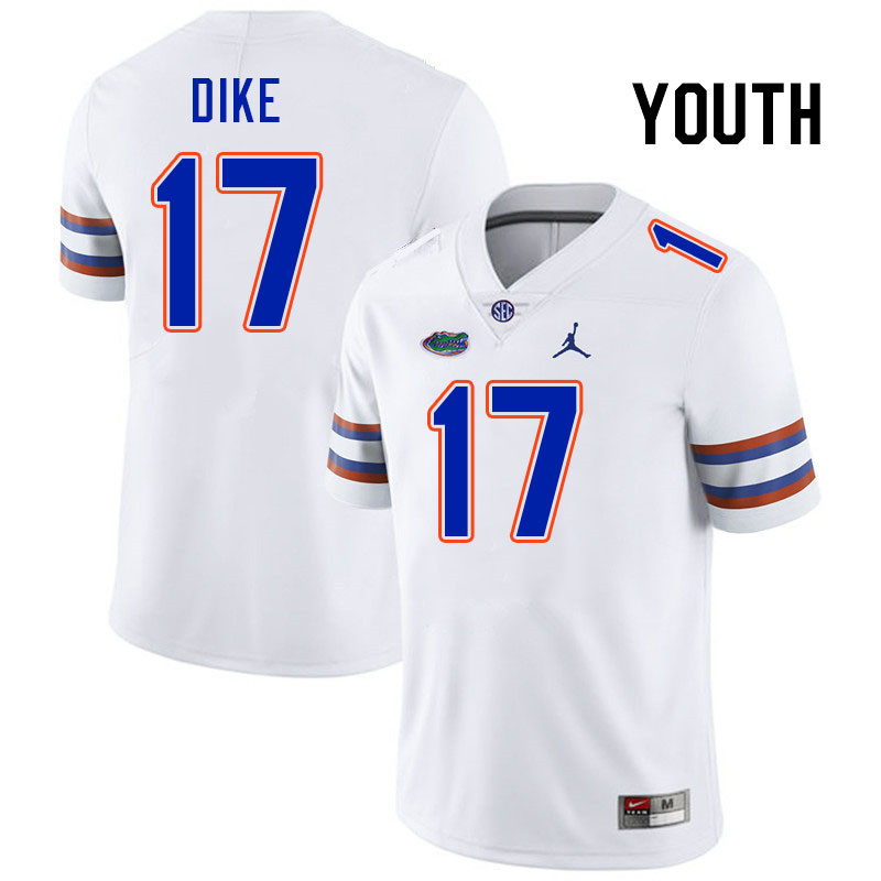 Youth #17 Chimere Dike Florida Gators College Football Jerseys Stitched-White